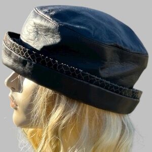 Vintage Leather Bucket Hat